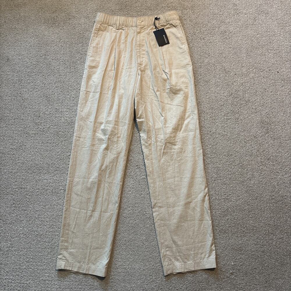 Buck Mason Mens S Dress Natural Pinstripe Lightweight Seersucker Romeo Pants NWT
